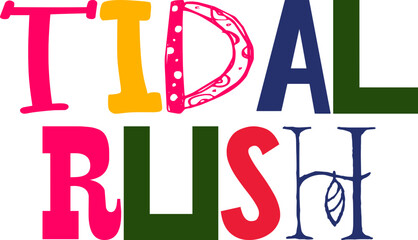 Tidal Rush Typography Illustration for Magazine, Book Cover, Gift Card, Infographic