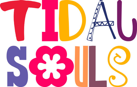 Tidal Souls Typography Illustration for Poster, Flyer, Icon, Banner