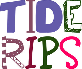 Tide Rips Calligraphy Illustration for Sticker , Stationery, Packaging, Magazine