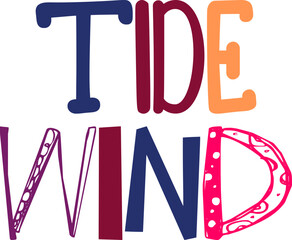 Tide Wind Calligraphy Illustration for Newsletter, Logo, Mug Design, Stationery