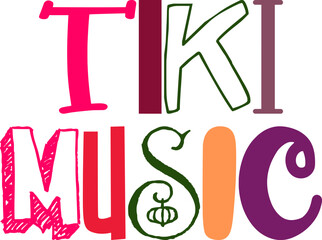 Tiki Music Hand Lettering Illustration for Magazine, Packaging, Logo, T-Shirt Design