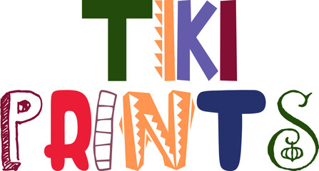 Tiki Prints Typography Illustration for Newsletter, Mug Design, Banner, Icon