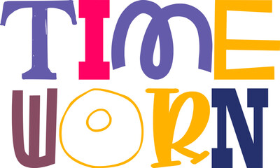 Time Worn Calligraphy Illustration for Logo, Book Cover, Mug Design, Icon