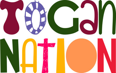 Togan Nation Calligraphy Illustration for Sticker , Label, Newsletter, Banner