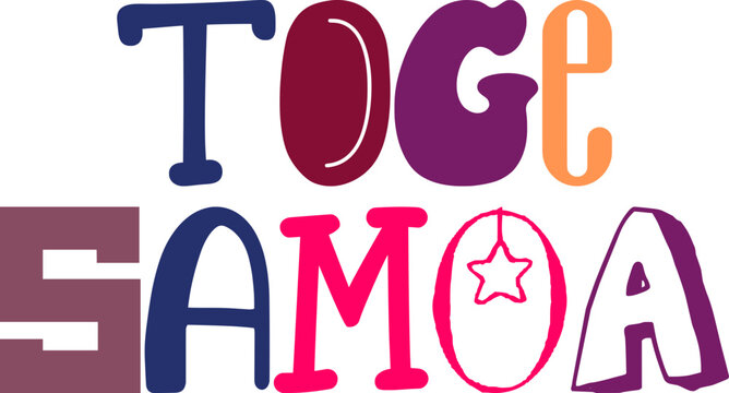 Toge Samoa Hand Lettering Illustration for Infographic, Banner, Logo, Newsletter