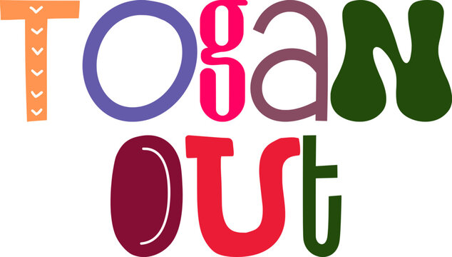 Togan Out Calligraphy Illustration for Newsletter, Bookmark , Poster, Motion Graphics