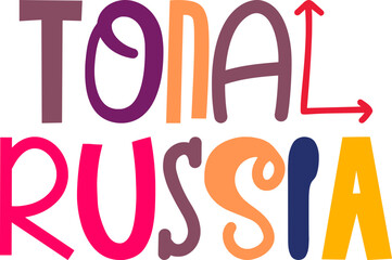 Tonal Russia Hand Lettering Illustration for Infographic, Presentation , Decal, Motion Graphics