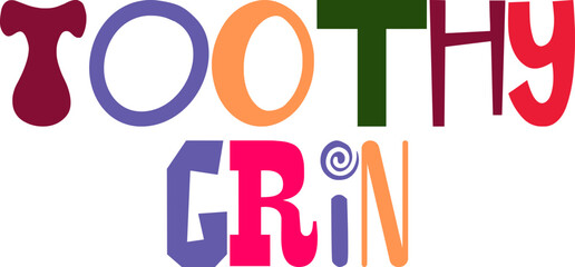 Toothy Grin Calligraphy Illustration for Book Cover, Packaging, Motion Graphics, Icon