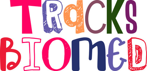 Tracks Biomed Typography Illustration for Postcard , Book Cover, Mug Design, Stationery