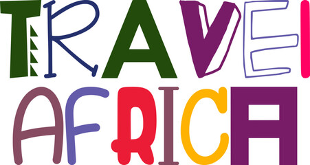 Travel Africa Calligraphy Illustration for Book Cover, Sticker , Newsletter, Icon