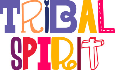 Tribal Spirit Hand Lettering Illustration for Stationery, Newsletter, Bookmark , Presentation 