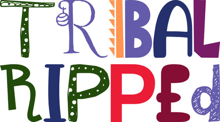 Tribal Ripped Hand Lettering Illustration for Postcard , Book Cover, Poster, Stationery