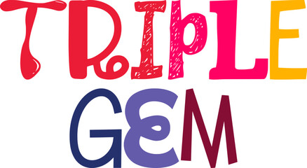 Triple Gem Calligraphy Illustration for Gift Card, Logo, Presentation , Packaging