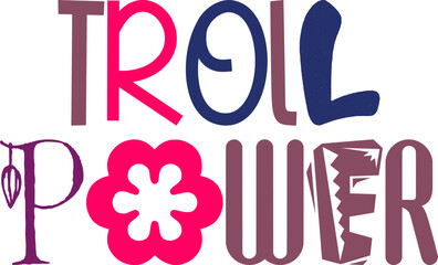 Troll Power Calligraphy Illustration for Logo, Presentation , Social Media Post, Mug Design