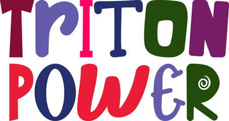 Triton Power Calligraphy Illustration for Bookmark , Decal, Brochure, Banner