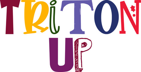 Triton Up Calligraphy Illustration for Newsletter, Motion Graphics, Poster, Magazine