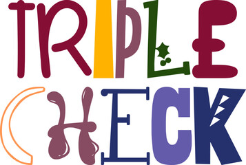 Triple Check Calligraphy Illustration for Social Media Post, Book Cover, Magazine, Banner