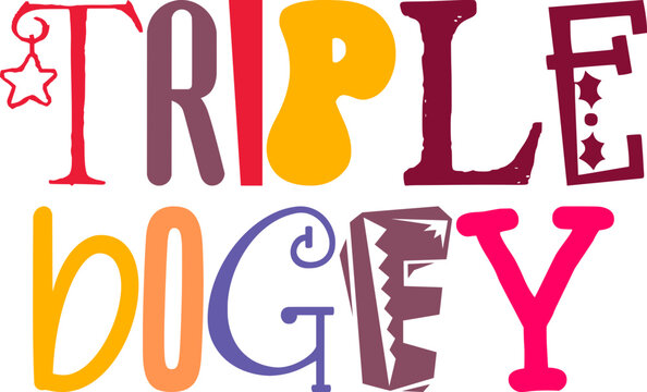 Triple Bogey Typography Illustration for Banner, Presentation , Flyer, Social Media Post