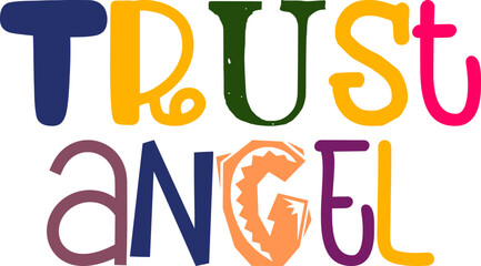 Trust Angel Calligraphy Illustration for Social Media Post, Infographic, Banner, Logo