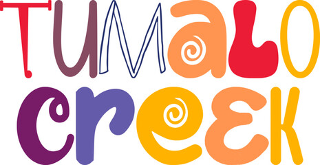 Tumalo Creek Typography Illustration for Brochure, Logo, Book Cover, Presentation 