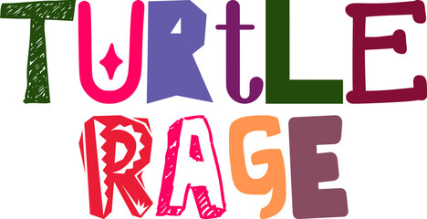 Turtle Rage Typography Illustration for Sticker , Infographic, Presentation , Icon