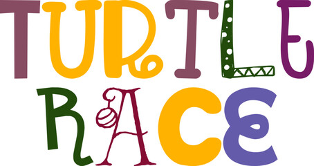 Turtle Race Calligraphy Illustration for Social Media Post, Newsletter, Logo, Motion Graphics
