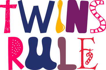 Twins Rule Hand Lettering Illustration for Infographic, Motion Graphics, Packaging, Stationery