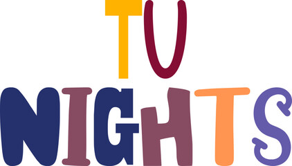 Tv Nights Calligraphy Illustration for Postcard , Mug Design, Magazine, Infographic