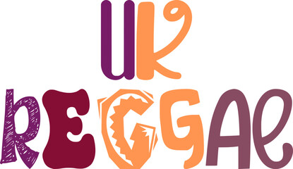 Uk Reggae Typography Illustration for Stationery, Infographic, Flyer, Magazine