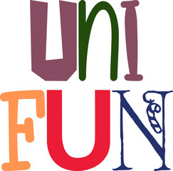 Uni Fun Hand Lettering Illustration for Flyer, Newsletter, Icon, Postcard 