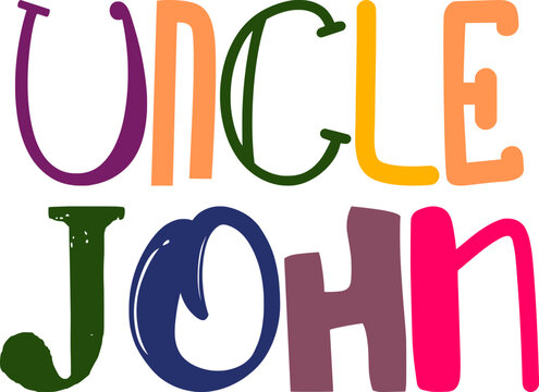 Uncle John Calligraphy Illustration For Icon, Sticker , Logo, Motion Graphics