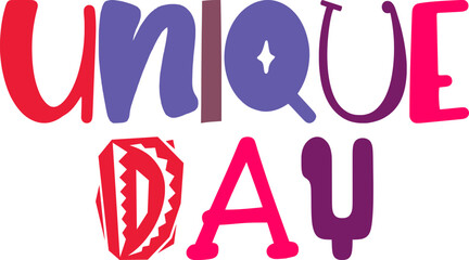 Unique Day Typography Illustration for Icon, Stationery, Sticker , Poster