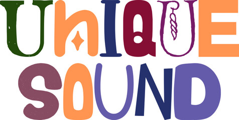 Unique Sound Hand Lettering Illustration for Label, Bookmark , Packaging, Social Media Post