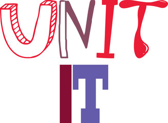 Unit It Calligraphy Illustration for Logo, Flyer, Infographic, T-Shirt Design