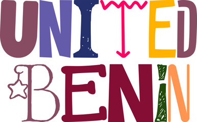 United Benin Typography Illustration for T-Shirt Design, Magazine, Poster, Logo