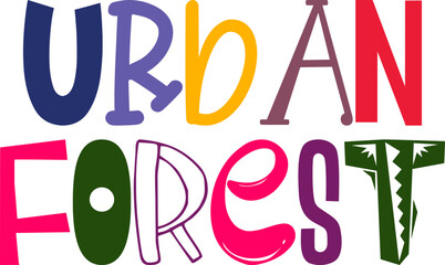 Urban Forest Calligraphy Illustration for Newsletter, Social Media Post, Magazine, Logo