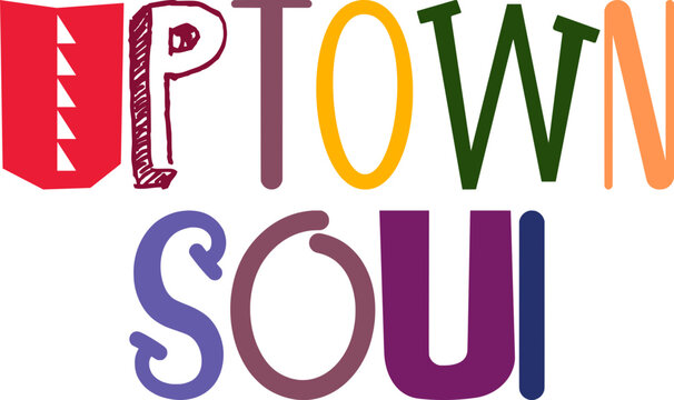 Uptown Soul Typography Illustration for Icon, Gift Card, Bookmark , Postcard 