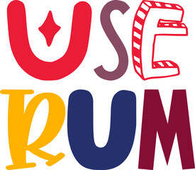 Use Rum Calligraphy Illustration for Sticker , Brochure, Logo, Book Cover