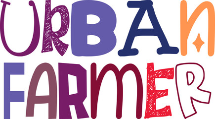Urban Farmer Calligraphy Illustration for Mug Design, Motion Graphics, Decal, Icon