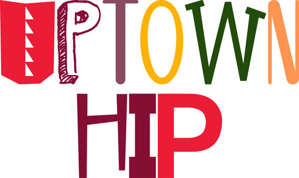 Uptown Hip Hand Lettering Illustration for Packaging, Brochure, Label, Icon