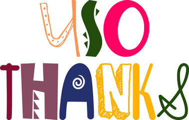 Uso Thanks Hand Lettering Illustration for Gift Card, Mug Design, Brochure, T-Shirt Design