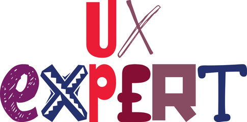 Ux Expert Typography Illustration for Postcard , Motion Graphics, Bookmark , Flyer