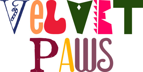 Velvet Paws Calligraphy Illustration for Bookmark , Stationery, Infographic, Banner