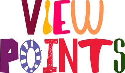 View Points Calligraphy Illustration for Gift Card, Postcard , Poster, Motion Graphics
