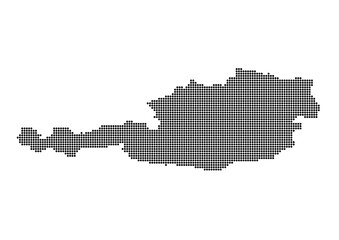Fototapeta na wymiar An abstract representation of Austria,Austria map made using a mosaic of black dots. Illlustration suitable for digital editing and large size prints. 