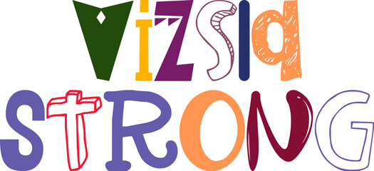 Vizsla Strong Calligraphy Illustration for Decal, Sticker , T-Shirt Design, Postcard 