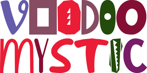 Voodoo Mystic Typography Illustration for Presentation , T-Shirt Design, Logo, Banner