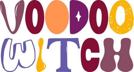 Voodoo Witch Calligraphy Illustration for Presentation , Label, Logo, Sticker 