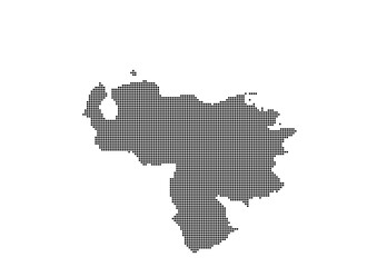 An abstract representation of Venezuela,Venezuela map made using a mosaic of black dots. Illlustration suitable for digital editing and large size prints. 