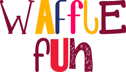 Waffle Fun Typography Illustration for Packaging, Infographic, Social Media Post, Label